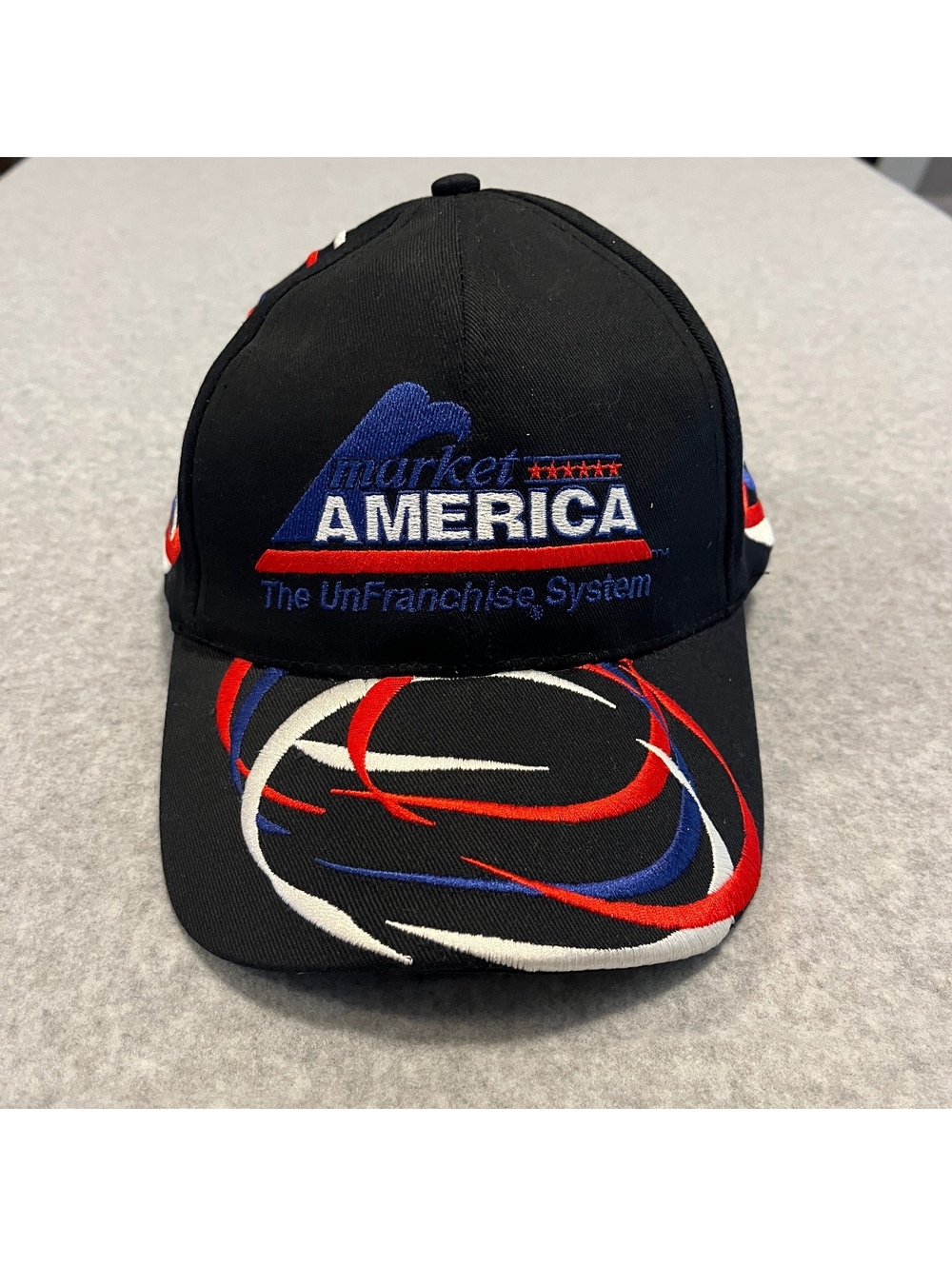 Market America UnFranchise System Embroidered Hat Cap Black Red White Blue